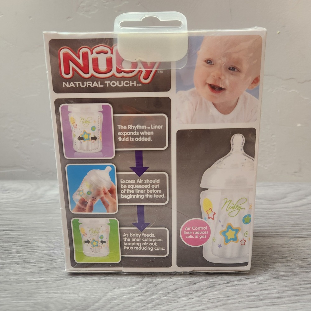 Nuby White Rhythm Disposable Liners Natural Touch Anti-Colic Expandable Liners